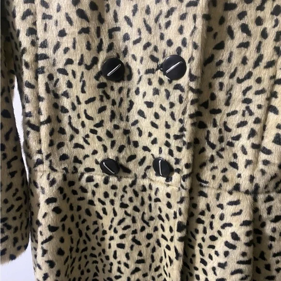 Free People Black and Tan Animal Print Pea Coat - Picture 4 of 13